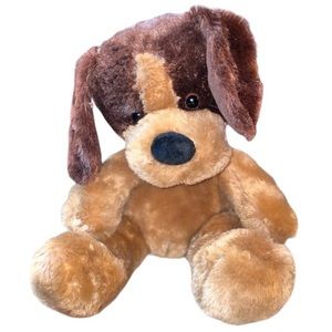 Build a Bear puppy dog plush brown dark brown 11" long floppy ear sitting 2014